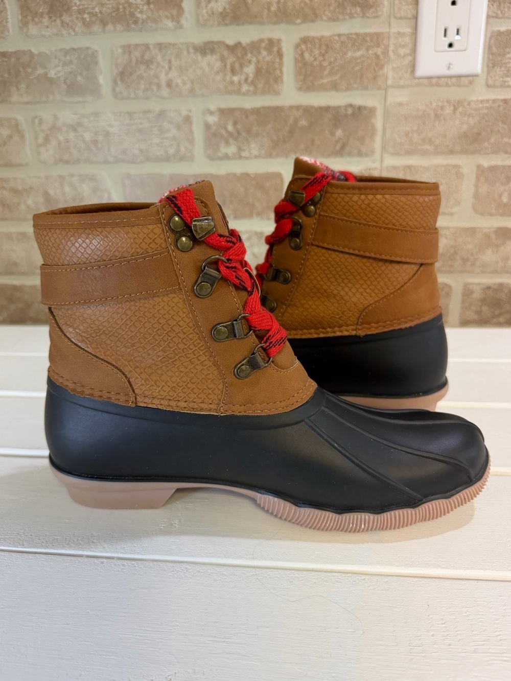 Maurices Jade Duck Boots Women’s Size 8 Brown Black Waterproof Rain Snow Hiking - Picture 6 of 10